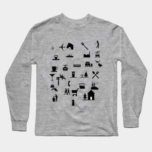 tourism travel translator icons 2020 : holiday iconspeak languages Long Sleeve T-Shirt